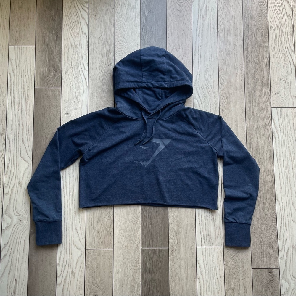 Gymshark Blue Navy Cropped Hoodie
